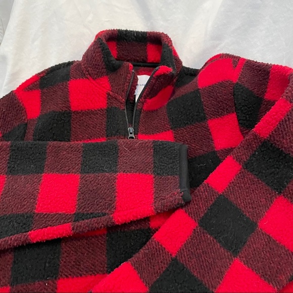 Old Navy Buffalo Check Sherpa Pullover - Picture 3 of 3